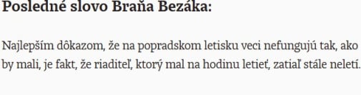 Z letiska by sa malo lietať...